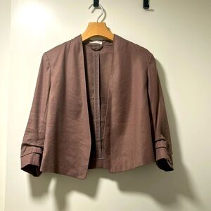 Short linen blend taupe Babaton blazer size 4
